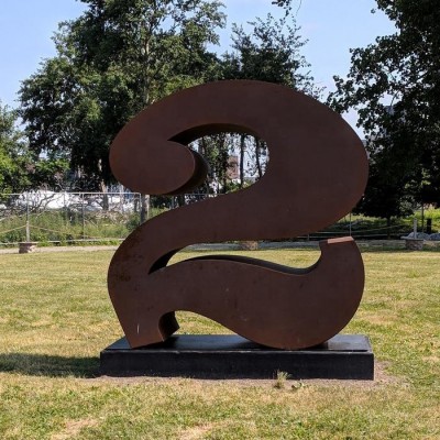 Number Two Modern Garden Rusted Corten Steel Sculpture