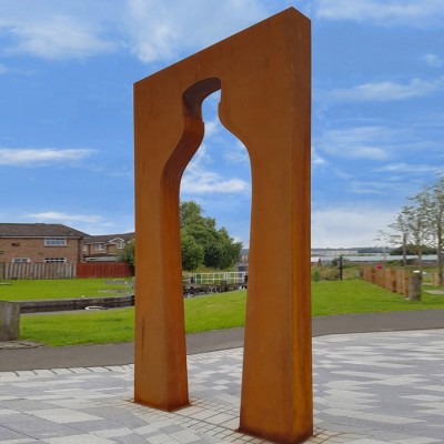 Large Public Art Corten Steel Outdoor Bottle Sculpture