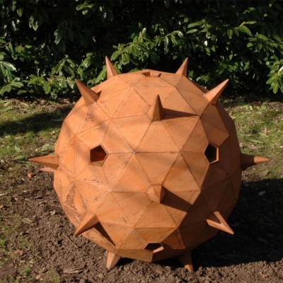 Custom Size Corten Steel Garden Ball Sculpture with Thorn