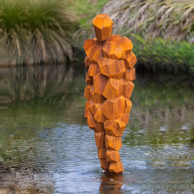 180cm Life Size Casting Corten Steel Man Sculpture