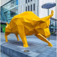 Outdoor Decoration Fiberglass Bull Sculpture