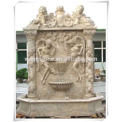 Splendid angel and lion stone sculpture fountain for sale