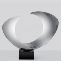 Modern Wave Stainless Steel Polished Interior Decoration Sculpture